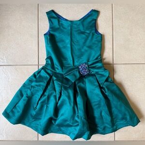 ZOE Ltd Size 8 Girls Sleeveless Green Fit & Flare Party Dress DESIGNER EUC